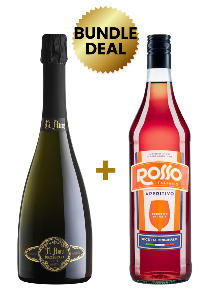 Buy 1 Bottle Ti Amo Prosecco Brut 75Cl, Get 1 Bottle Rosso Italiano Aperitivo 1L Free